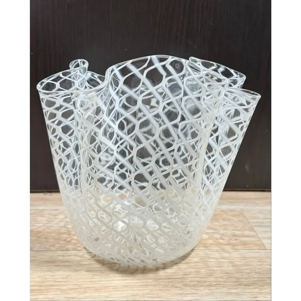 Fulvio Bianconi/Paolo Venini for Murano  Large Fazzoletto Art Glass Vase